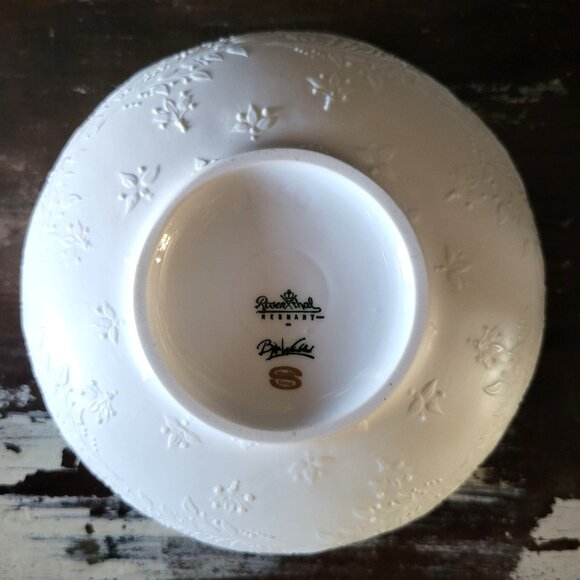 Björn Wiinblad For Rosenthal Studio Linie White Porcelain Bowl w/ Floral & Bird - Picture 5 of 6
